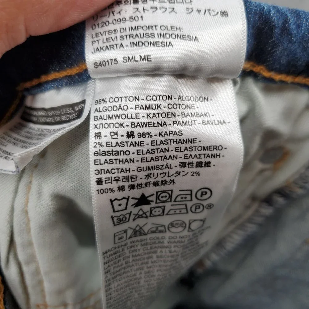 Levi's 505 Regular Fit Straight Leg Stretch Jeans Big Tall Size 40x32 Mens Blue